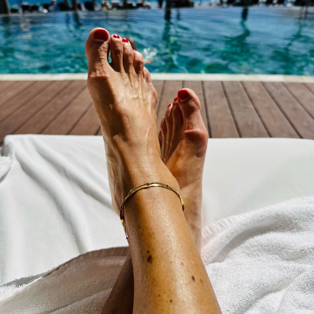 Anklet Gold Waterproof Double layer Anklet snake chain satellite chain Chain